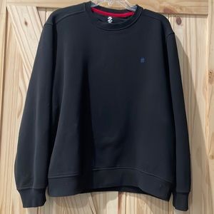 Medium IZOD Men's Black Advantage Performance Crewneck Fleece Sweatshirt Top